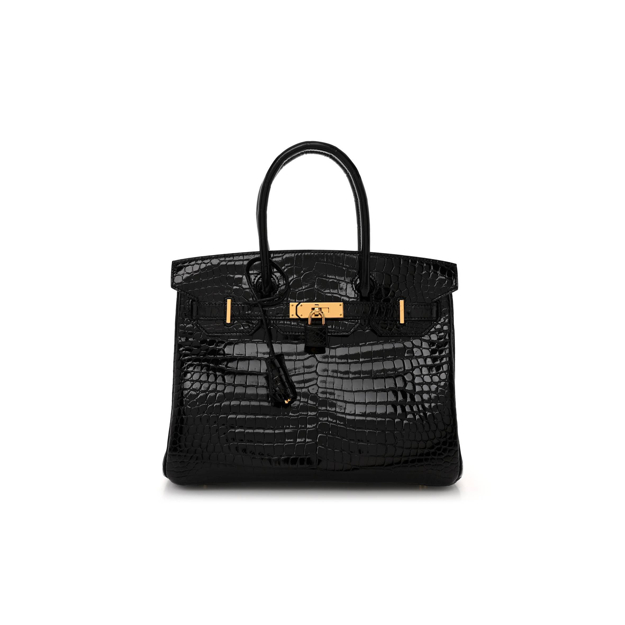 HERMES MASTER NOIR BLACK GHW NILOTICUS CROCODILE BIRKIN 30 HANDBAG (30*22*16cm)